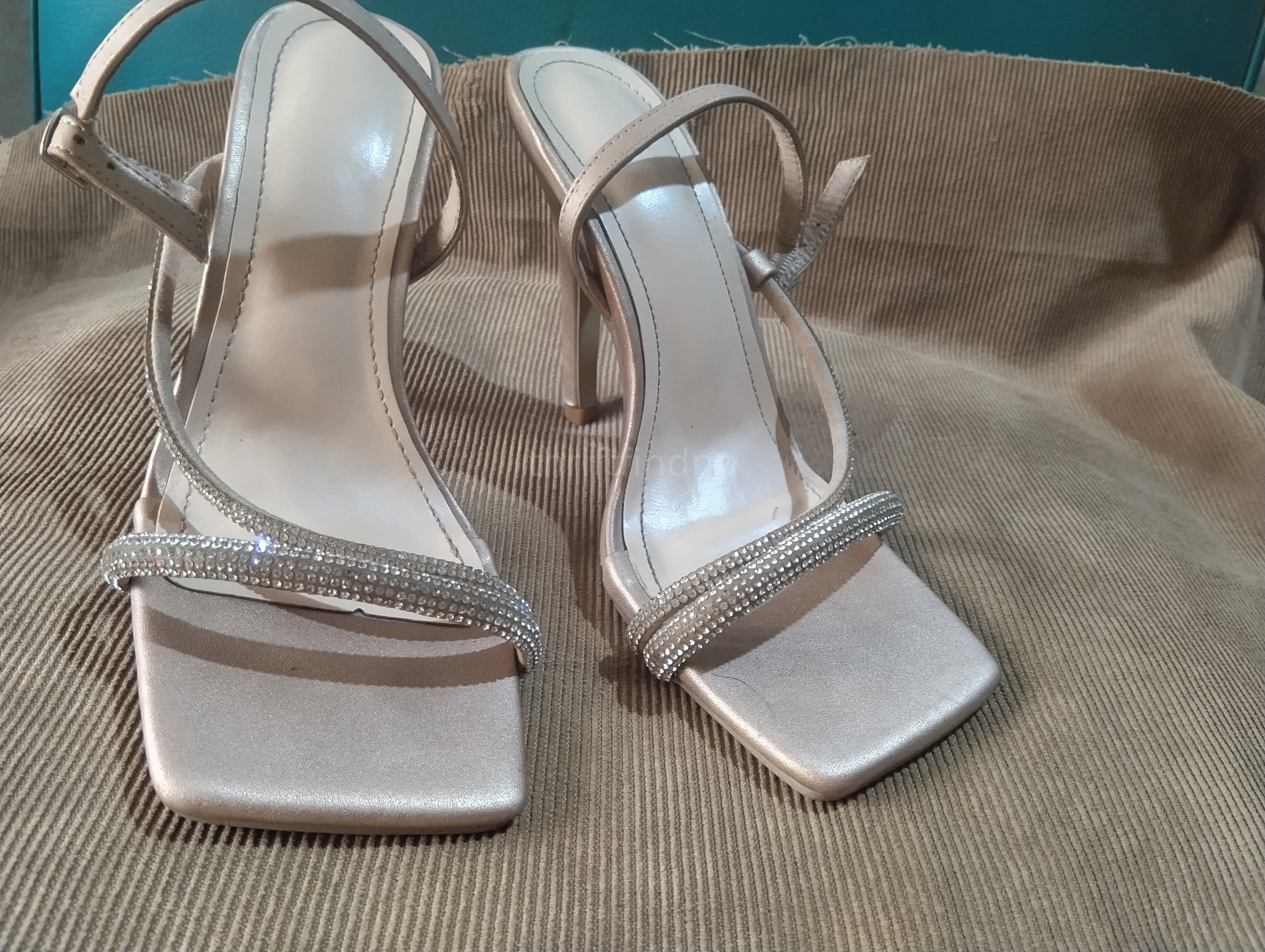 Shimmery rhinestone heels
