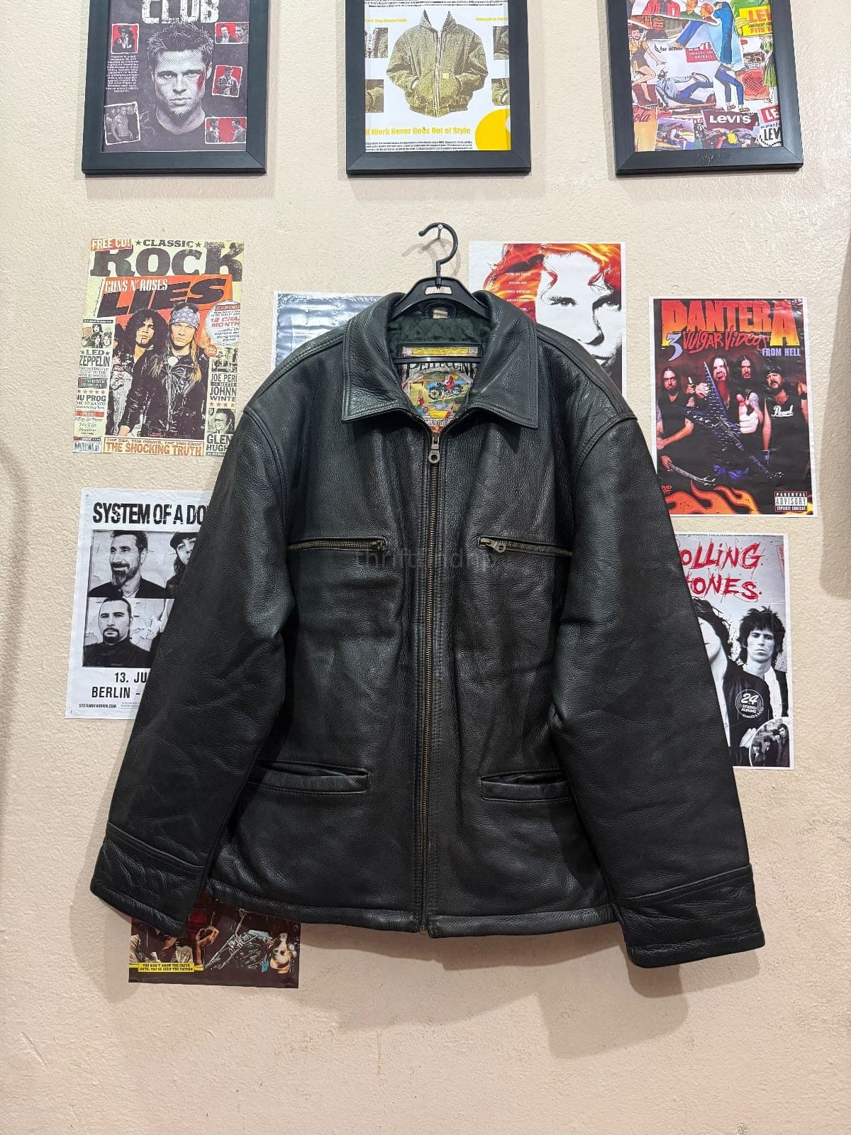 ๐ค VINTAGE GENUINE LEATHER JACKET ๐คโค๏ธโ๐ฅ Chest- 46 inch Length- 28 inch - Image 1